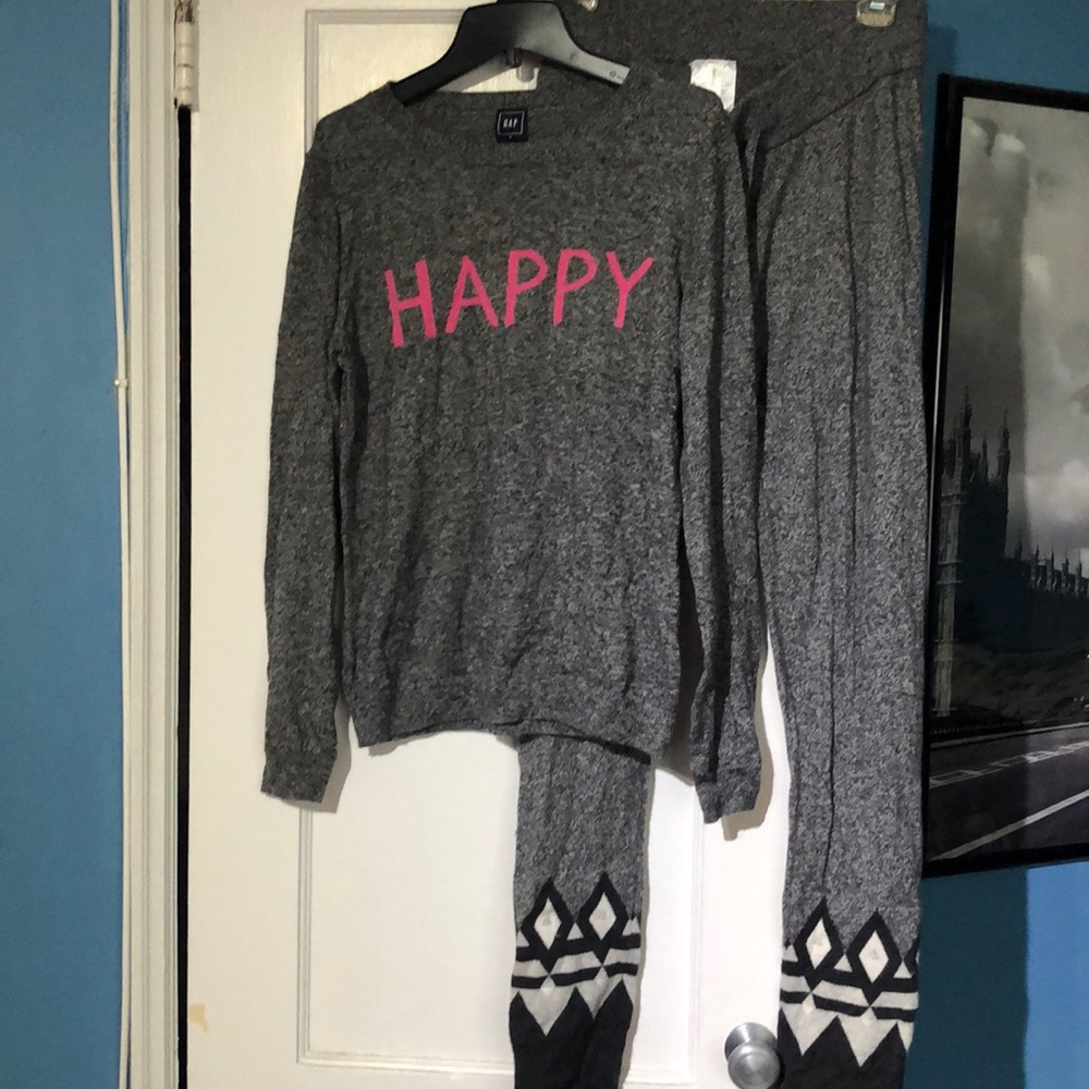 Cozy Gray Top & Bottom - great for PJs!  size M